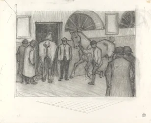 Le marché aux chevaux, vers 1917